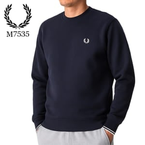 �ե�åɥڥ꡼ Fred Perry �������åȥ���� M7535 ���롼�ͥå� CREW NECK SWEATSHIRT �������å� �����å� �ȥ졼�ʡ� Ĺµ �ץ륪���С� ��� ����ץ� �����奢�� ������� 248 Navy NOS XS ��