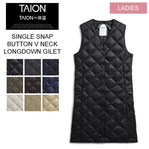 �������� TAION ���ƥ� ���󥰥� ���󥰥����󥸥� ��ǥ����� TAION-W003CI-LONG V�ͥå� ������٥��� ����ʡ������� ������ ������ ���� �ݲ��� ������ ����ѥ��� V NECK LONG DOWN GILET ��