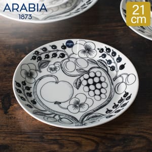 ����ӥ� Arabia �� �ץ졼�� ʿ�� 21cm �ѥ�ƥ��å� 1005399 �֥�å� & �ۥ磻�� Paratiisi Plate Flat Black & White �ݻ� ����� �����ӥ󥰥ץ졼�� ���� ���� �̲� ������� ���襤�� ���å���