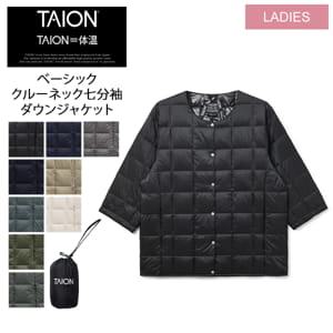 �������� TAION �١����å� ���롼�ͥå���ʬµ �����󥸥㥱�å� ��ǥ����� TAION-W014 �ݲ� �ɴ� �������� ���� ���� ������� ������ ����ץ� �ǥ����� �� �� CREW NECK DOWN 3/4 SLEEVE ��