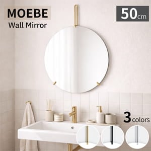 �ࡼ�� MOEBE �� �ɳݤ� ��������ߥ顼 ľ��50cm �ߥ顼 Wall Mirror ������ �ݶ� ����ƥꥢ �ǥ�ޡ��� �̲� ����ץ� ������� ���ե� �ץ쥼��� �ݷ� �߷� WMBR50 WMBL50 WMSS50 Brass Black Stainless Steel ��