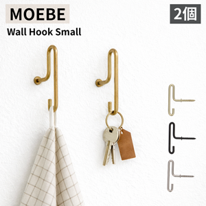 �ࡼ�� MOEBE �եå� ��������եå� ���⡼�� �ɳݤ��եå� �ͥ� 2�� Wall Hook Small �����ȥϥ󥬡� �եå� ����ƥꥢ �ǥ�ޡ��� �̲� ����ץ� ������� WHMGS WHBLS WHSSS Matt Gold Black Stainless Steel ��