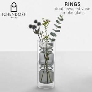 ���å���ɥ�� ICHENDORF ��� ���֥륦������ �ե��١��� ���⡼�����饹 MILANO �ߥ�� RINGS doublewalled vase smoke glass 28cm �֤Ӥ� ���� �ǥ����� �����ꥢ ������ �ִ� ���۽� ���⡼�����顼 ��