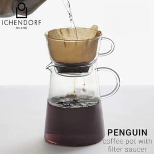 ���å���ɥ�� ICHENDORF �ڥ󥮥� ���饹 �����ҡ��ݥå� �ե��륿�� �������� MILANO �ߥ�� PENGUIN Coffee Pot with filter saucer 3�����å� Ʃ�� ������� �ɥ�å� �����ҡ������С� �����ҡ������С����å� ��
