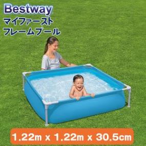 �٥��ȥ����� Bestway �ޥ��ե������ȥե졼��ס��� My First Frame Pool 1.22m x 1.22m x 30.5cm ���å��ס��� �Ҷ� 2�Ф���� �Ȥ�Ω�Ƽ� ������ ��ͷ�� ���� �ͳ� ���������ס��� �Ƶ٤� ���ޡ������ƥ� ��