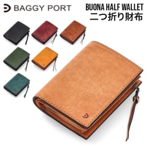 �Х����ݡ��� BAGGY PORT �֥��� �ϡ��պ��� BUONA Half Wallet ����ޤ���� �ܳ� �ߥɥ륦����å� ����ѥ��� �쥶��������å� ���������դ� �����ɼ�Ǽ ������ ��� ��ǥ����� ZYS2402 ��