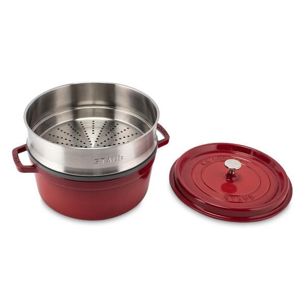 訳あり】 ストウブ 鍋 Staub ココットラウンド / スチーマーセット