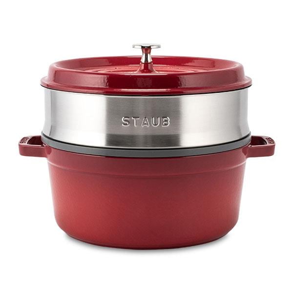 訳あり】 ストウブ 鍋 Staub ココットラウンド / スチーマーセット