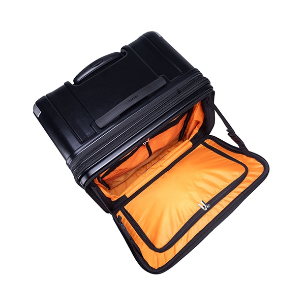 TRAVELGSTキャリー ブラック内部オレンジ仕切り メッシュポケット TRAVELIST スーツケース レスト LLサイズ 112(128)L ボックス型