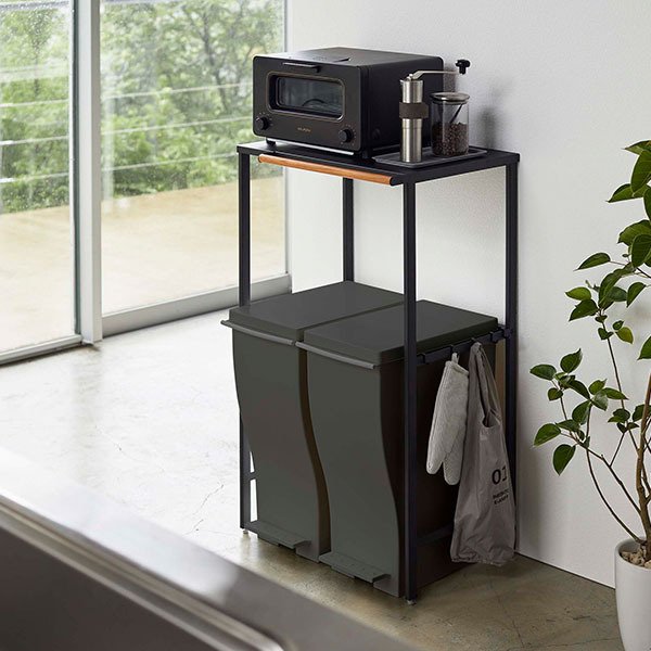 伸縮ゴミ箱上ラック タワー 山崎実業 tower 収納ラック キッチンラック
