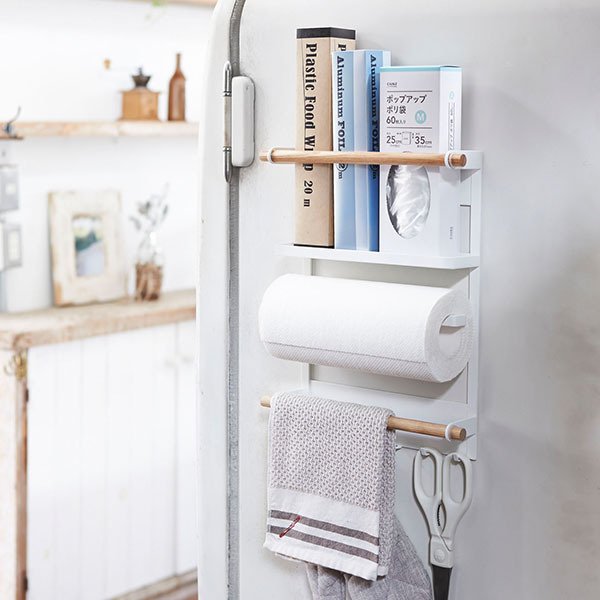 キッチンペーパーホルダー マグネット 冷蔵庫サイドラック 冷蔵庫サイドラック マグネット プレート キッチンペーパータオル