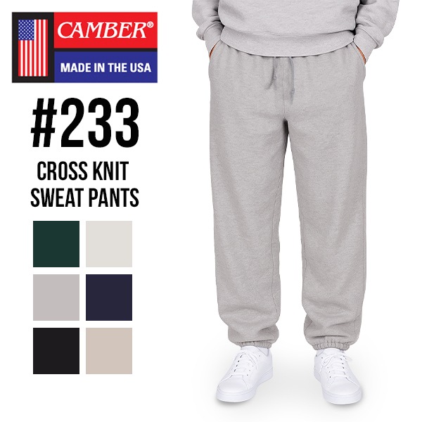 未使用級✨ CAMBER CROSS KNIT SWEAT PANTS USA製 キャンバー Camber CROSS KNIT Sweat Pant クロスニット スウェット