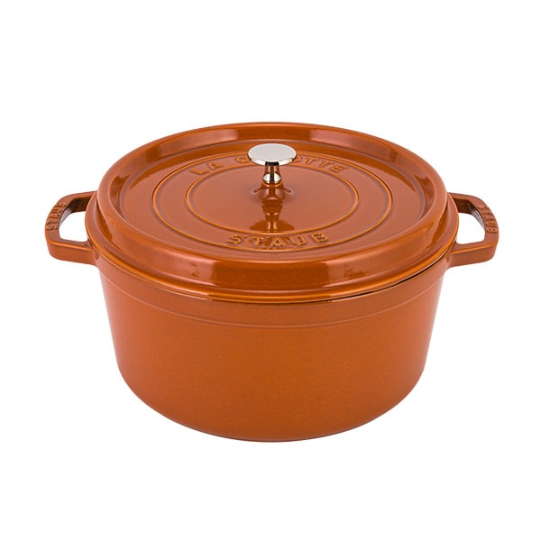 STAUB ラウンドココット 28cm オレンジ Amazon.com: Cocotte ronde STAUB 28 cm cannelle - 5.85L: Home & Kitchen