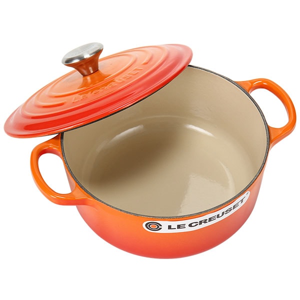 【美品】ル・クルーゼ 2501 ル・クルーゼ ココット・ロンド ル・クルーゼ オレンジ色