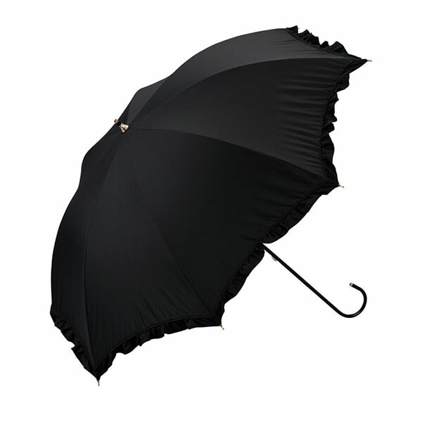 Wpc. 日傘 晴雨兼用 遮光クラシックフリル 長日傘 完全遮光 UVカット