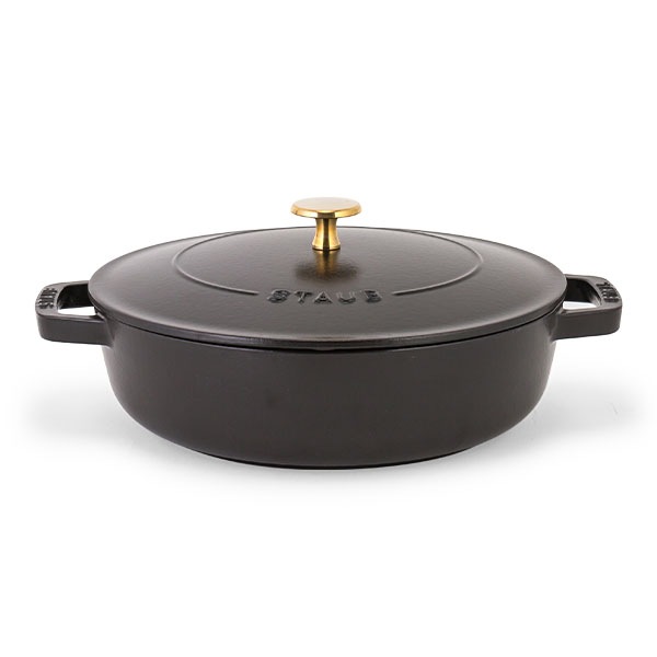 新品！Staub Braiser Shiny Black 24cm ブレイザー 入荷次第順次発送＞staub ストウブ ブレイザー24cm ブラック グレー 鍋