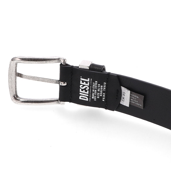 DIESEL レザー ベルト 9073B メンズ レザーベルト DIESEL LOGO B-METAL BISCOTTO（ベルト）｜DIESEL