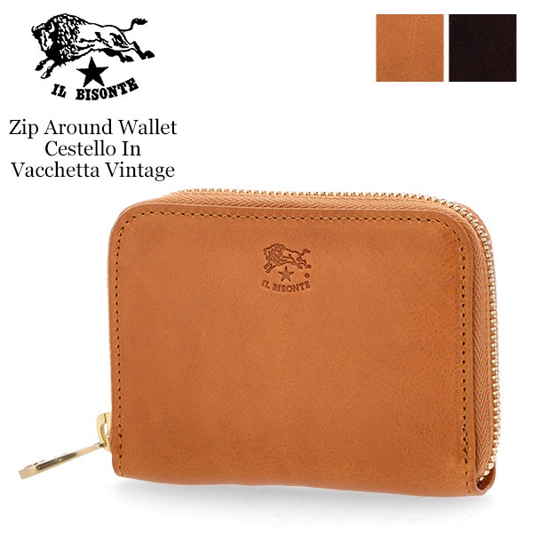����ӥ���� Il Bisonte ���� �����󥱡��� Cestello �饦��ɥե����ʡ� ����ѥ��� �쥶�� �������� �ߥ˺��� ���� �ܳ� ��ǥ����� ��� �֥��� ���åѡ� Zip Around Wallet Cestello In Vacchetta Vintage ��