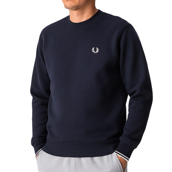 �ե�åɥڥ꡼ Fred Perry �������åȥ���� M7535 ���롼�ͥå� CREW NECK SWEATSHIRT �������å� �����å� �ȥ졼�ʡ� Ĺµ �ץ륪���С� ��� ����ץ� �����奢�� ������� 248 Navy NOS XS ��