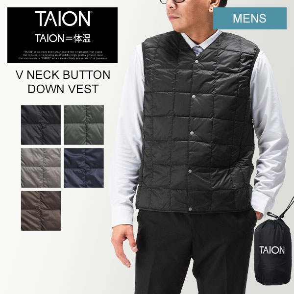  TAION ١å Vͥåܥ ʡ٥  TAION-001   ȥɥ V NECK BUTTON DOWN VEST 