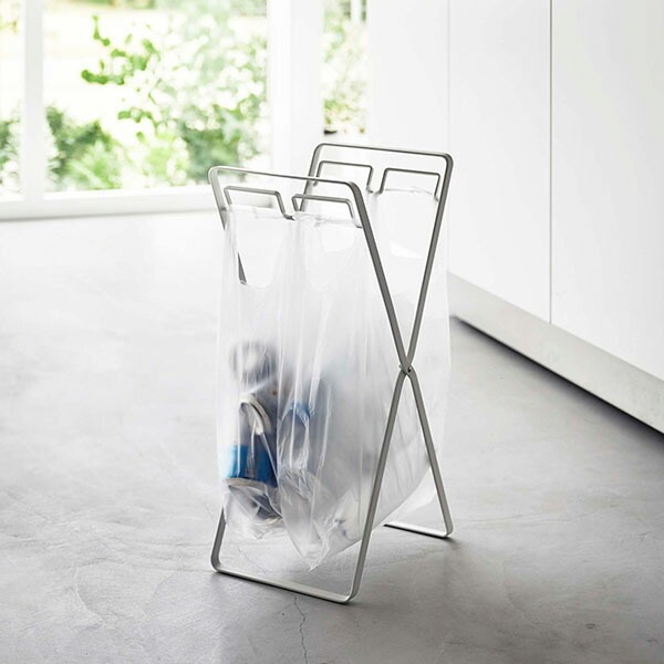 レジ袋2連＆30Lゴミ袋スタンド タワー 山崎実業 tower ゴミ袋スタンド