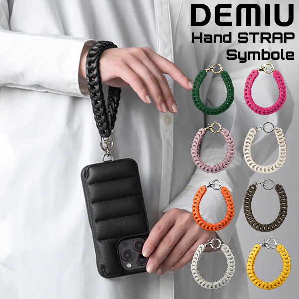 �ǥߥ奦 DEMIU Hand STRAP Symbole �ϥ�ɥ��ȥ�å� ����ܥ� ���ޥۥ������� �����ե��󥱡����� ��ɻ� �衼���åѥ쥶�� �ܳ� ��¦ ������� ����ץ� DU-SSB00 �١����� ���ȡ��� �֥�å� ��