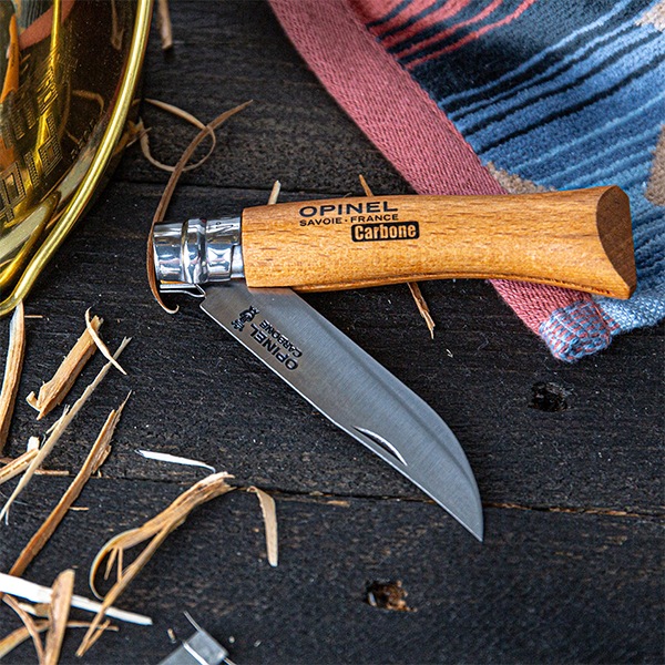 ���ԥͥ� Opinel �����ȥɥ��ʥ��� No.7 �����ܥ󥹥����� 8cm �ޤꤿ���ߥʥ��� 113070 N��07 carbone (N��7VRN) ������ ����� �л� ��