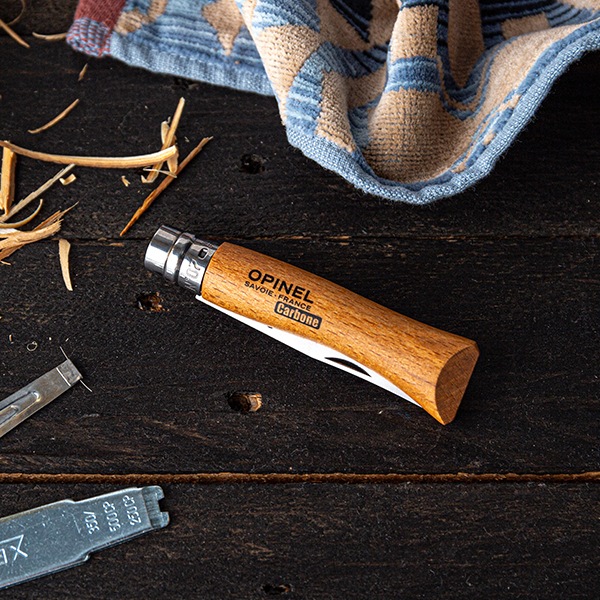 ���ԥͥ� Opinel �����ȥɥ��ʥ��� No.7 �����ܥ󥹥����� 8cm �ޤꤿ���ߥʥ��� 113070 N��07 carbone (N��7VRN) ������ ����� �л� ��