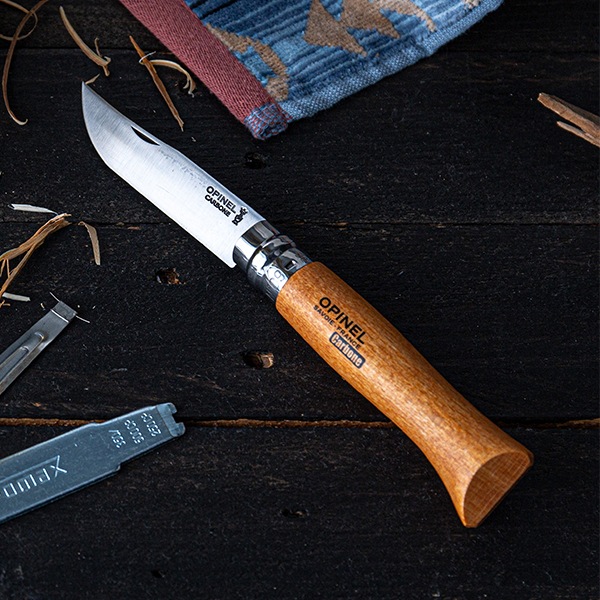 ���ԥͥ� Opinel �����ȥɥ��ʥ��� No.9 �����ܥ󥹥����� 9cm �ޤꤿ���ߥʥ��� 113090 N��09 carbone (N��9VRN) ������ ����� �л� ��