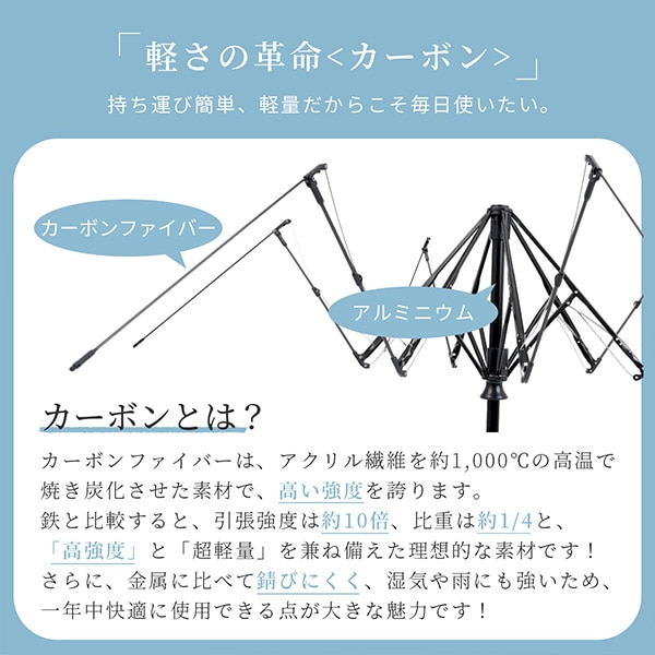 キザワ KIZAWA カーボン超軽量日傘 55×6 日傘 折りたたみ 完全遮光