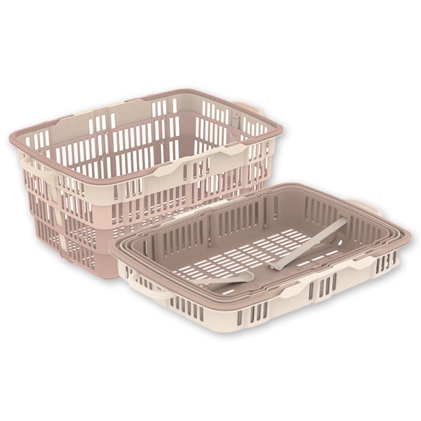 【めがねブルーさん専用】ヒスミニ／正規品/新品／折りたたみバスケット3つセット サンコー SANKO 折りたたみバスケット レジかご 買い物かご 103060-00