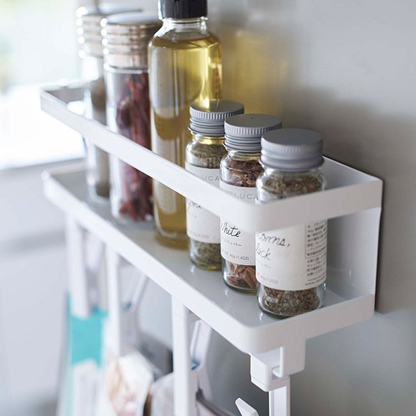 キッチンラック　スパイスラック　マグカップラック　カウンターラック 収納棚 マグネットスパイスラック&回転式クリップ タワー 4連 山崎実業 tower