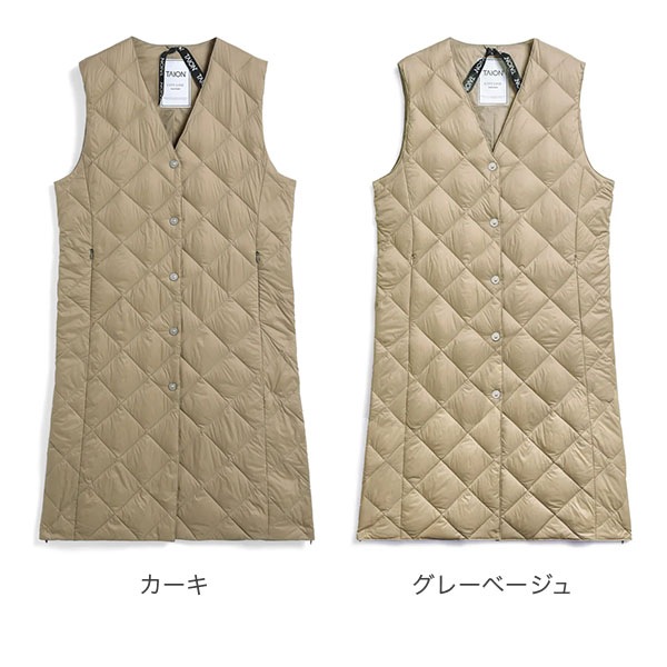 �������� TAION ���ƥ� ���󥰥� ���󥰥����󥸥� ��ǥ����� TAION-W003CI-LONG V�ͥå� ������٥��� ����ʡ������� ������ ������ ���� �ݲ��� ������ ����ѥ��� V NECK LONG DOWN GILET ��