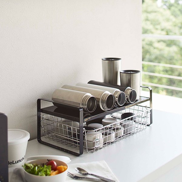 FRSHIP伸縮収納ラック 2段 ディッシュラック tower タワー 山崎実業 皿