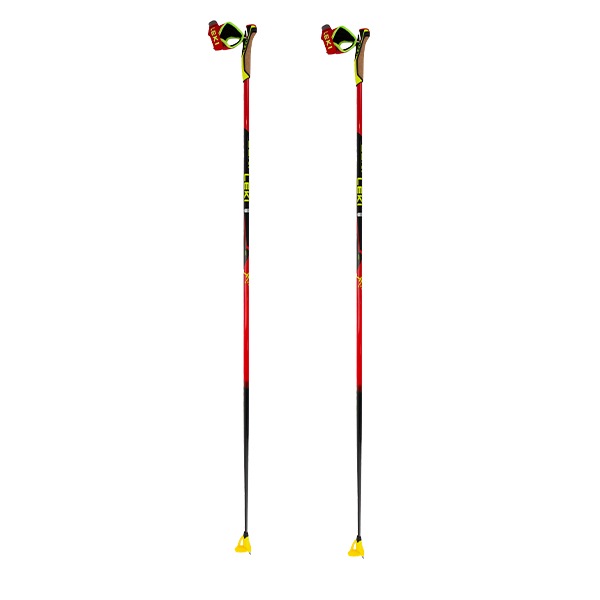 �쥭 LEKI �ݡ��� HRC MAX ����������ȥ꡼�� �ȥåץ졼���󥰥ݡ��� �ߵ� ���ݡ��� ���ʥ졼���ѥ��� Ķ���� �����ܥ� 6524000111 Cross Country bright red-neonyellow-carbon structure  ��