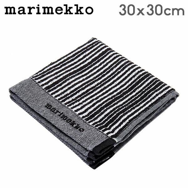 �ޥ��å� Marimekko �ߥ˥����� 30��30cm �Х�֥�饤�� VARVUNRAITA �ϥ�ɥ����� 067899-190 �ۥ磻�ȡ��֥�å� MINI TOWEL �̲� ������� ���ե� ������ ��