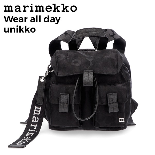 �ޥ��å� Marimekko �Хå��ѥå� ���å� Wear all day unikko ���˥å� �֥�å� �Хå� �ߥ˥��å� �֥�å� ��ǥ����� �ʥ����� 092230-999 black ��