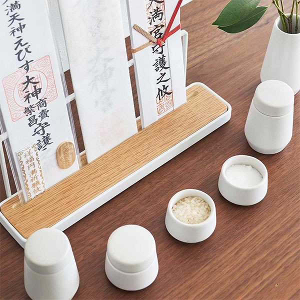 神具 タワー 7点セット ホワイト 山崎実業 tower 榊立て 瓶子 水玉 皿