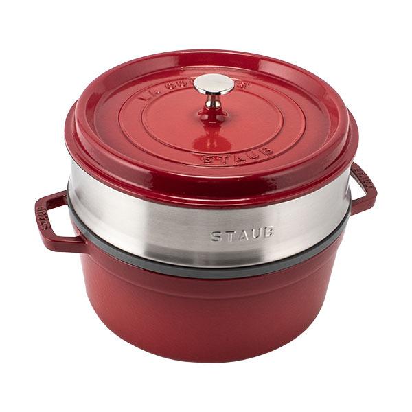 訳あり】 ストウブ 鍋 Staub ココットラウンド / スチーマーセット