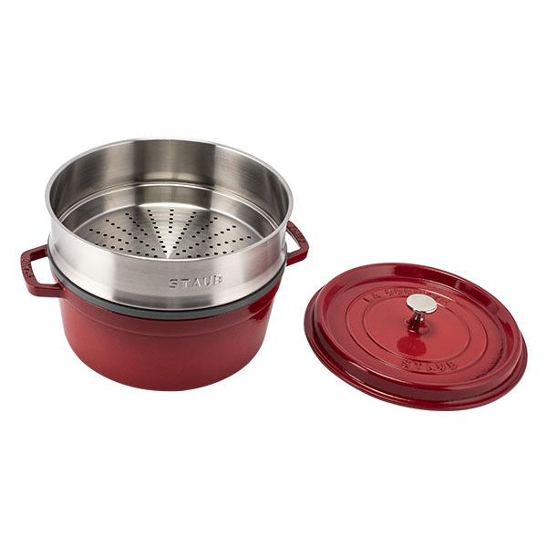 訳あり】 ストウブ 鍋 Staub ココットラウンド / スチーマーセット