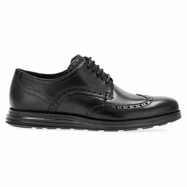 美品【COLE HAAN 】Uチップ 黒 9½D 約26.5cm 本革 Cole Haan ブラック ビジネス スニーカー ウィングチップ レザー (Cole