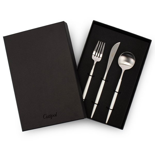 �����ݡ��� Cutipol ���� �ǥ��ʡ�3�����å� �ʥ��ա��ե��������ơ��֥륹�ס��� �ۥ磻�� GOA White 3pcs box Ȣ�դ� �뺧�ˤ� �̲� ��