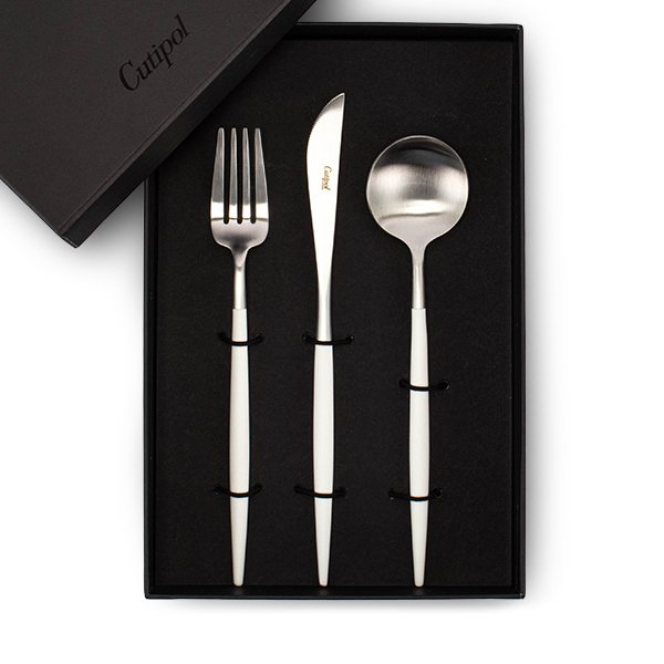 �����ݡ��� Cutipol ���� �ǥ��ʡ�3�����å� �ʥ��ա��ե��������ơ��֥륹�ס��� �ۥ磻�� GOA White 3pcs box Ȣ�դ� �뺧�ˤ� �̲� ��