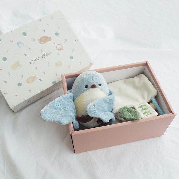 アマノッポ amanoppo ぬいけっと ぬいぐるみ＆ブランケットセット 青い