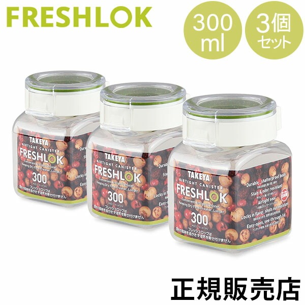 タケヤ フレッシュロック 角型 300mL 3個セット 調味料入れ 保存容器