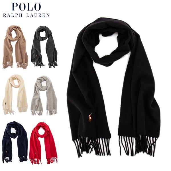 ݥ ե POLO RALPH LAUREN ޥե顼 ȡ ͥ㡼 ꥢ С󥦡  PC1047 signature italian virgin wool scarf  ǥ 