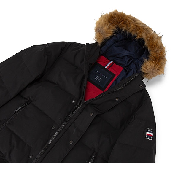 極美品 トミーヒルフィガー XXL スノーケルフーディー パファージャケット 黒 トミーヒルフィガー Tommy Hilfiger アウター ジャケット 中綿
