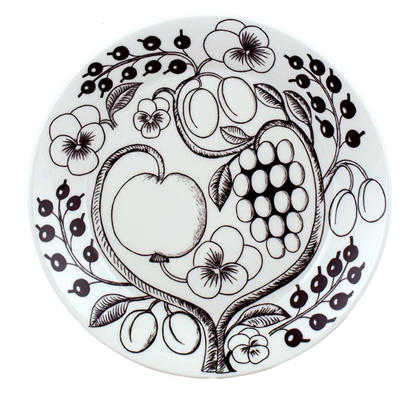 ����ӥ� Arabia �� �ץ졼�� ʿ�� 26cm �ѥ�ƥ��å� 1005398 �֥�å� & �ۥ磻�� Paratiisi Plate Flat Black & White �ݻ� ����� �����ӥ󥰥ץ졼�� ���� ���� �̲� ������� ���襤�� ���å��� ��