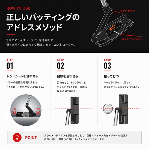 Crossputt クロスパット CP-100 ピン型パター センターシャフト 33 34