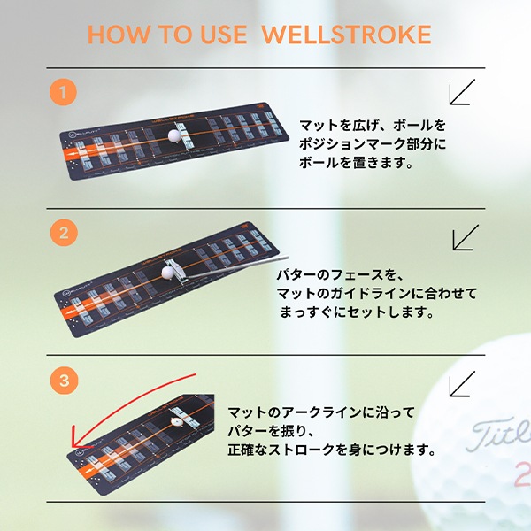 ウェルパット Wellputt パターマット WELLSTROKES 右利き用